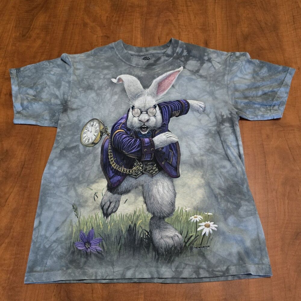 The Mountain Alice In Wonderland White Rabbit 2014 Crew Neck Graphic Tee S